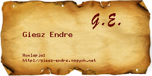 Giesz Endre névjegykártya